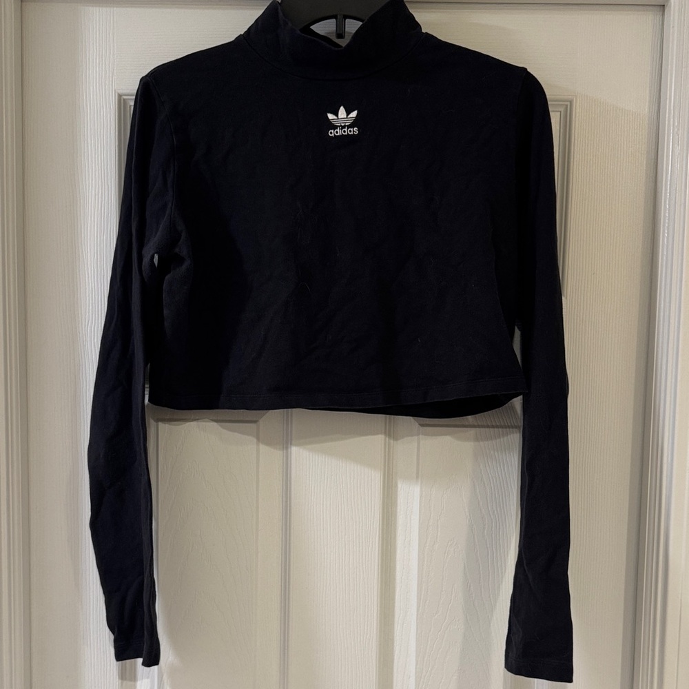 Adidas Women's Black Long Sleeve Crop Top